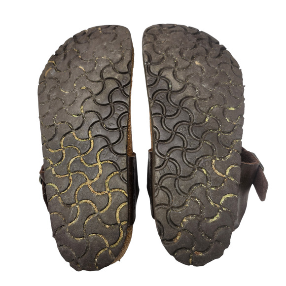 Birkenstock Sandals 37 Womens 6 Brown Leather Gizeh Thong Slip Ons Bronze - Picture 12 of 12